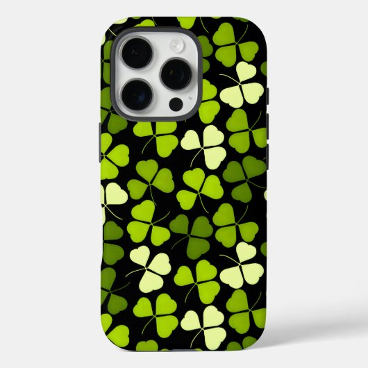Donkere Shamrock patroon groen & zwart Case-Mate iPhone Case (Achterkant)