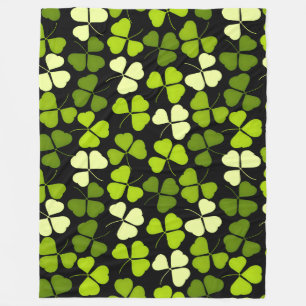 Donkere Shamrock patroon groen & zwart Fleece Deken