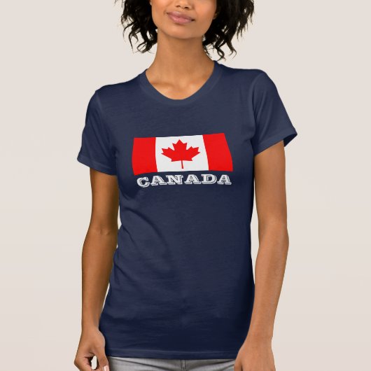 Donkere shirt met Canadese vlag | Canadees esdoorn (Voorkant)