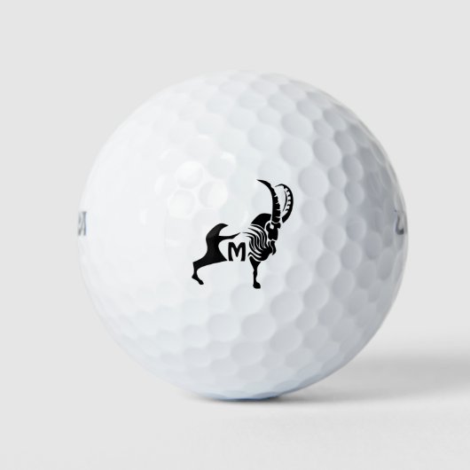 Donkere Silhouette Ram in zwarte inkt Golfballen (Voorkant)