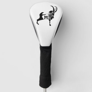 Donkere Silhouette Ram in zwarte inkt Golfheadcover