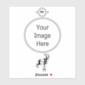 Donkere Silhouette Ram in zwarte inkt Sticker (Vel)