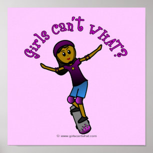 Donkere Skater met Helmet Poster