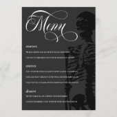 Donkere Skeleton Beauful Script Gothic Wedding Menu (Voorkant)