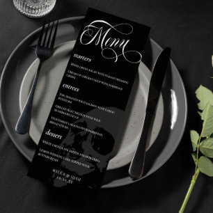 Donkere Skull Beauful Script Gothic Wedding Menu