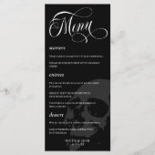 Donkere Skull Beauful Script Gothic Wedding Menu (Voorkant)