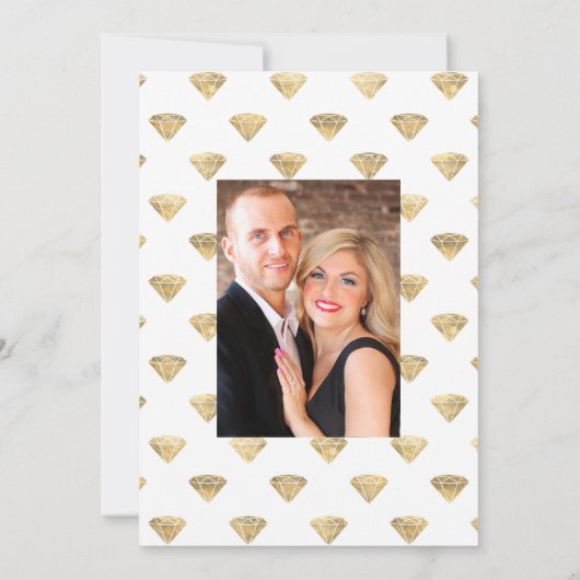 Donkere Smaragd en Gouden Bloem Bruiloft Save The Save The Date (Achterkant)