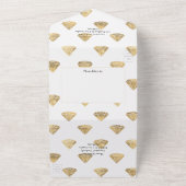 Donkere smaragd en gouden bloemen in één keer all in one uitnodiging (Buitenkant)