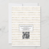 Donkere smaragd en gouden bloemencode QR Code RSVP Kaart (Achterkant)