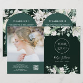 Donkere smaragd groen bifold brochure (Voorkant / Achterkant)