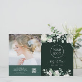 Donkere smaragd groen bifold brochure (Staand voorkant)