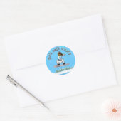 Donkere snowboarder ronde sticker (Envelop)