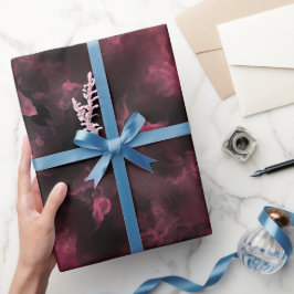 Donkere, sombere bordeaux wijn rook abstract patro cadeaupapier