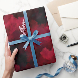 Donkere sombere bordeaux wijn rook abstract patroo cadeaupapier