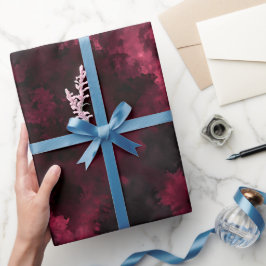 Donkere sombere bordeaux wijn rook abstract patroo cadeaupapier