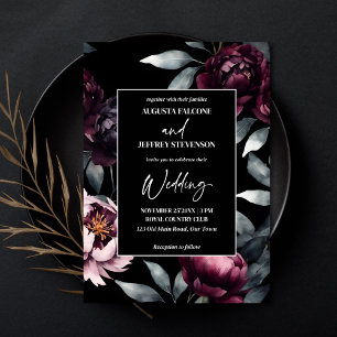 Donkere, sombere bordeauxrode bloemen elegant alle kaart