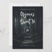 Donkere, sombere bosbomen bij schemering Sweet 16 Kaart (Voorkant)