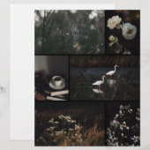 Donkere, sombere collage scrapbookpapier (Voorkant / Achterkant)