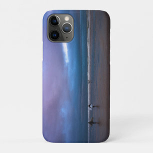 Donkere, sombere paarse lucht zeegezicht olieverfs Case-Mate iPhone case