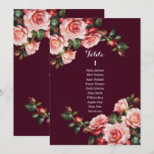 Donkere, sombere roze en rode rozen zitplaatskaart kaart (Voorkant / Achterkant)