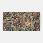 Donkere, sombere vintage bloem botanische patroon bureaumat (Voorkant)