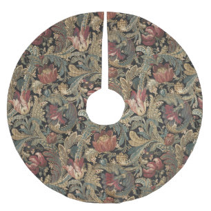 Donkere, sombere vintage bloem botanische patroon kerstboom rok