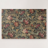 Donkere, sombere vintage bloem botanische patroon legpuzzel (Horizontaal)
