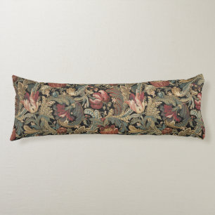 Donkere, sombere vintage bloem botanische patroon lichaamskussen