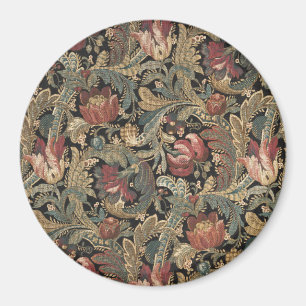 Donkere, sombere vintage bloem botanische patroon magneet
