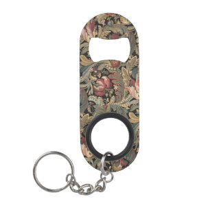 Donkere, sombere vintage bloem botanische patroon mini flessenopener