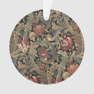Donkere, sombere vintage bloem botanische patroon ornament