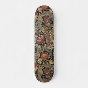 Donkere, sombere vintage bloem botanische patroon persoonlijk skateboard