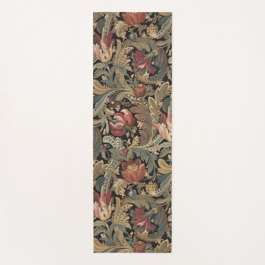 Donkere, sombere vintage bloem botanische patroon yogamat (Voorkant)