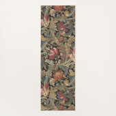 Donkere, sombere vintage bloem botanische patroon yogamat (Achterkant)