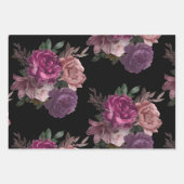 Donkere, sombere waterverf bloem zwarte Bruidsmeis Inpakpapier Vel (Voorkant 2)