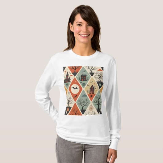 Donkere spookpatroon t-shirt (Voorkant volledig)