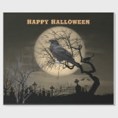 Donkere Spooky Halloween met Raven Cadeaupapier (Vlak)