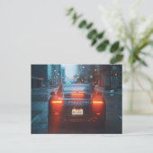 Donkere sportauto briefkaart (Staand voorkant)