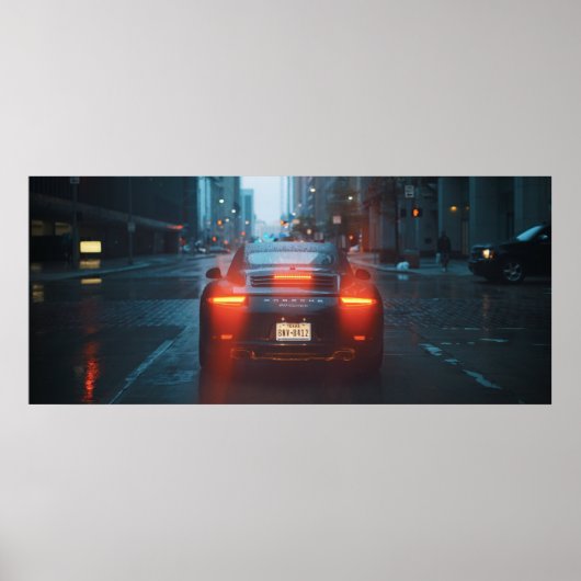 Donkere sportauto poster (Voorkant)