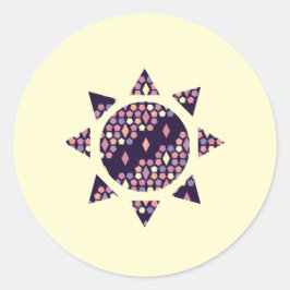 Donkere Stad Twilight Honingraat en Diamond Sun Ronde Sticker