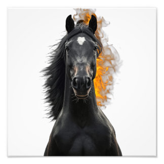 Donkere Stalpaard Inferno Foto Afdruk