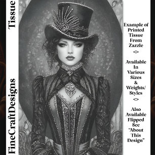 Donkere Steampunk Dames Ringmeester DN7LF Decoupag Tissuepapier