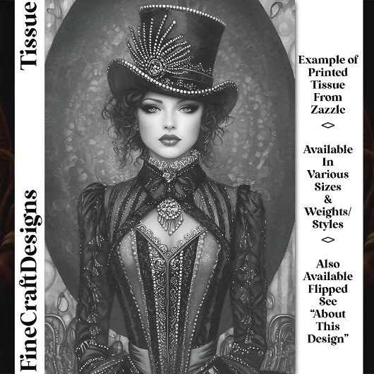 Donkere Steampunk Dames Ringmeester DN7LF Decoupag Tissuepapier
