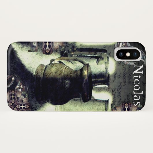 Donkere Steampunk Metalen Mokken en handschrift Case-Mate iPhone Case (Achterkant (horizontaal))