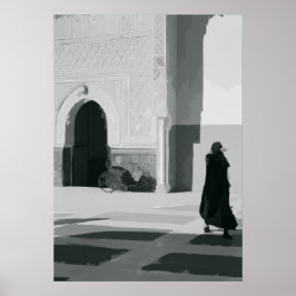 Donkere steeg in Fez Poster