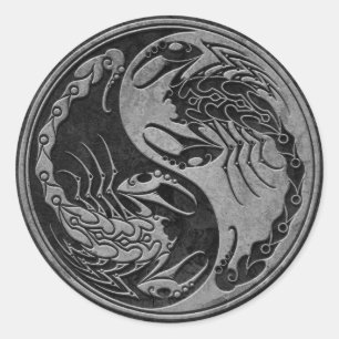 Donkere Steen Yin Yang Scorpions Ronde Sticker
