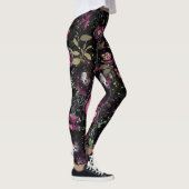 Donkere Stemming Bespruim Glans Bloemig Modern Leggings (Rechts)