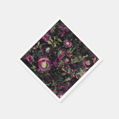 Donkere Stemming Bespruim Glans Bloemig Modern Servet (Hoek)