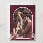 Donkere Stemming Bloem Kader Foto Bruiloft Save The Date (Achterkant)