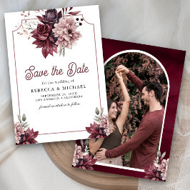 Donkere Stemming Bloem Kader Foto Bruiloft Save The Date